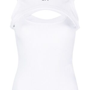 Off-White logo-print cut-out tank top