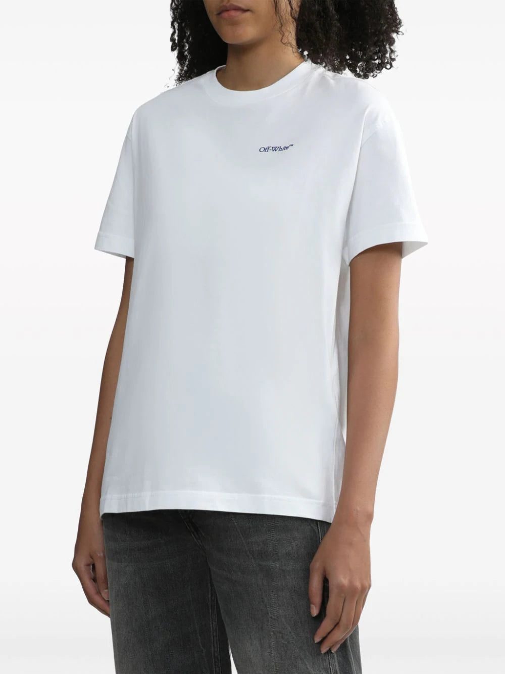 Off-White Diag-stripe embroidered cotton T-shirt - Image 3