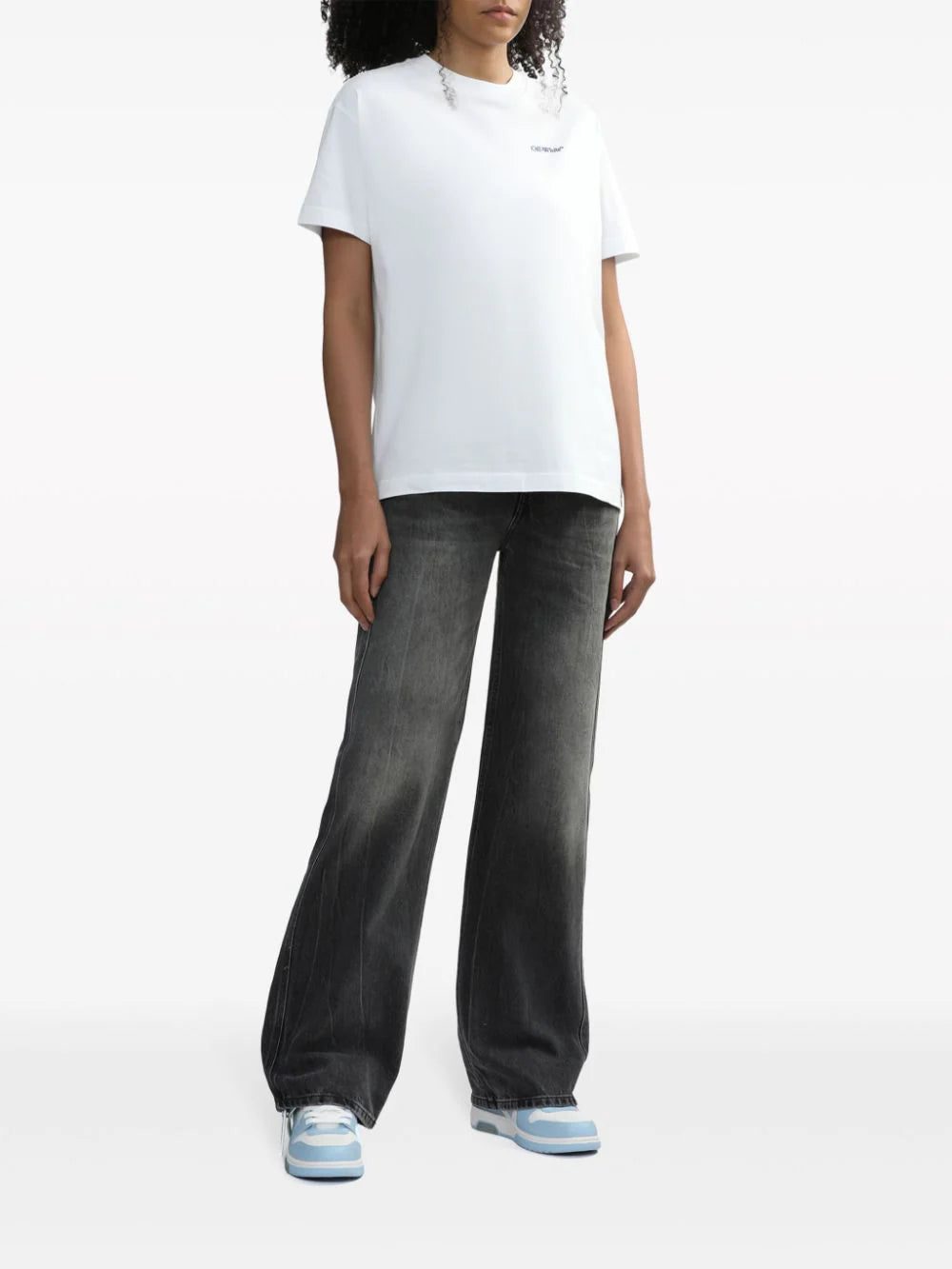 Off-White Diag-stripe embroidered cotton T-shirt - Image 2