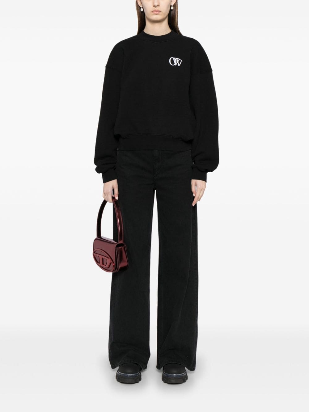 Off-White OW logo-print cotton sweatshirt - Image 2