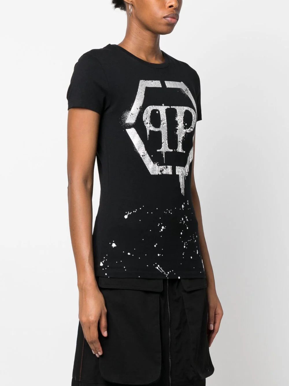 Philipp Plein crystal-embellished logo T-shirt - Image 3