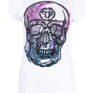Philipp Plein  crystal-embellished skull-print T-shirt