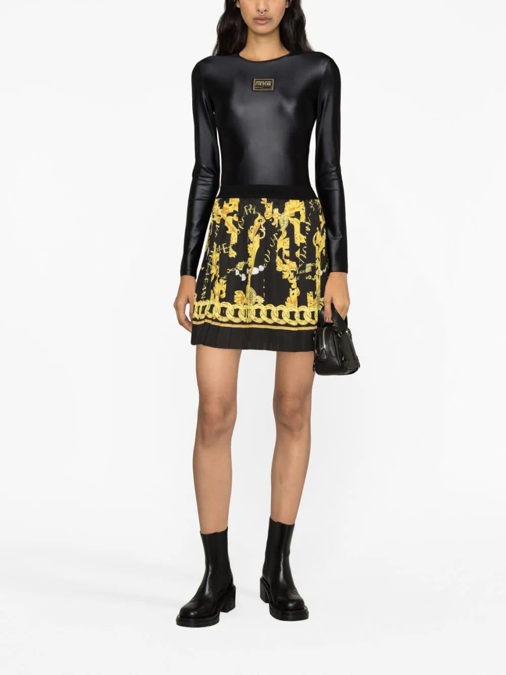Versace Jeans Couture logo-print pleated miniskirt - Image 2