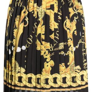 Versace Jeans Couture logo-print pleated miniskirt