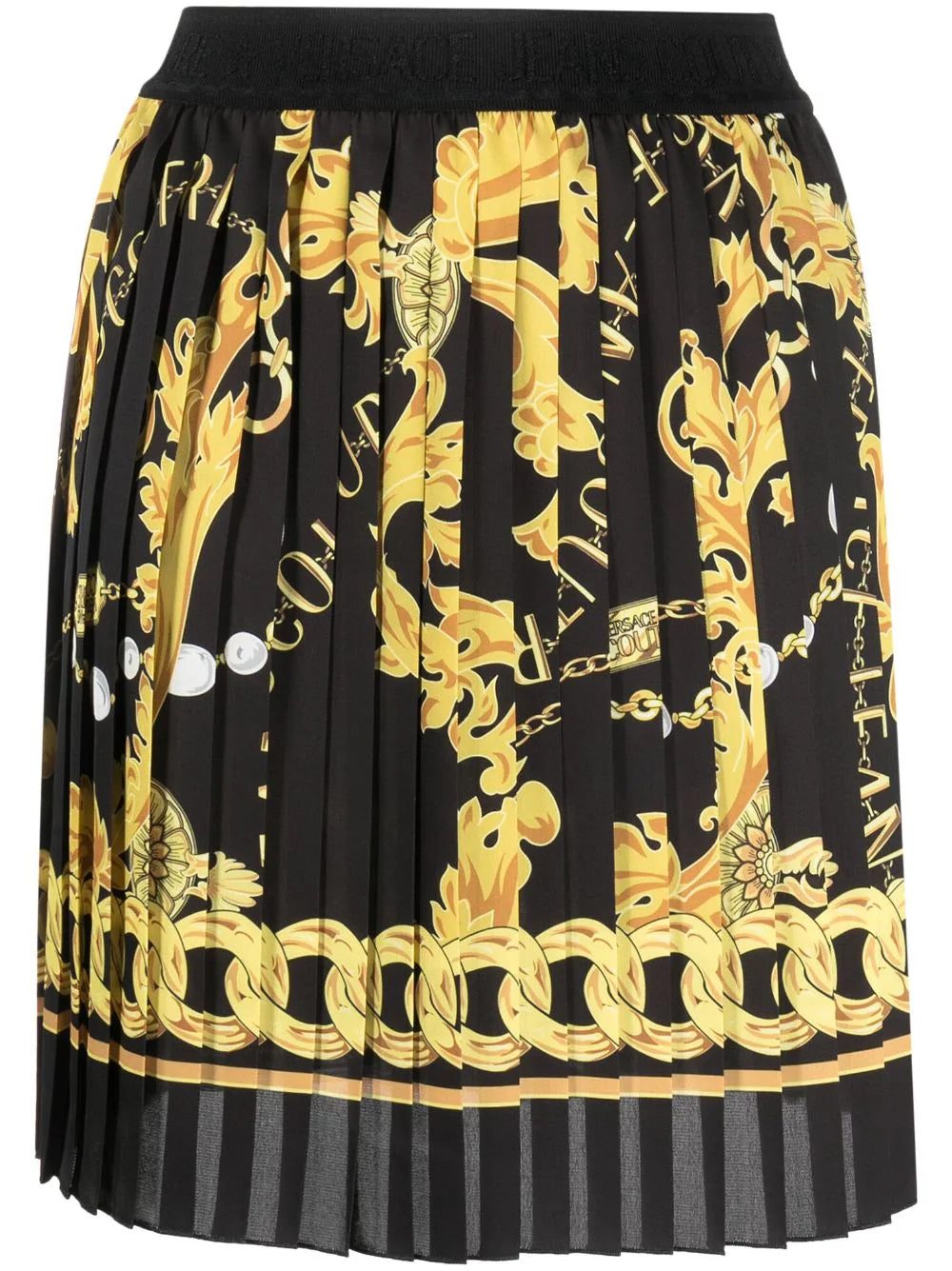 Versace Jeans Couture logo-print pleated miniskirt