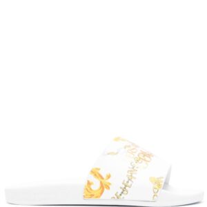 Versace Jeans Couture logo-print open-toe slides