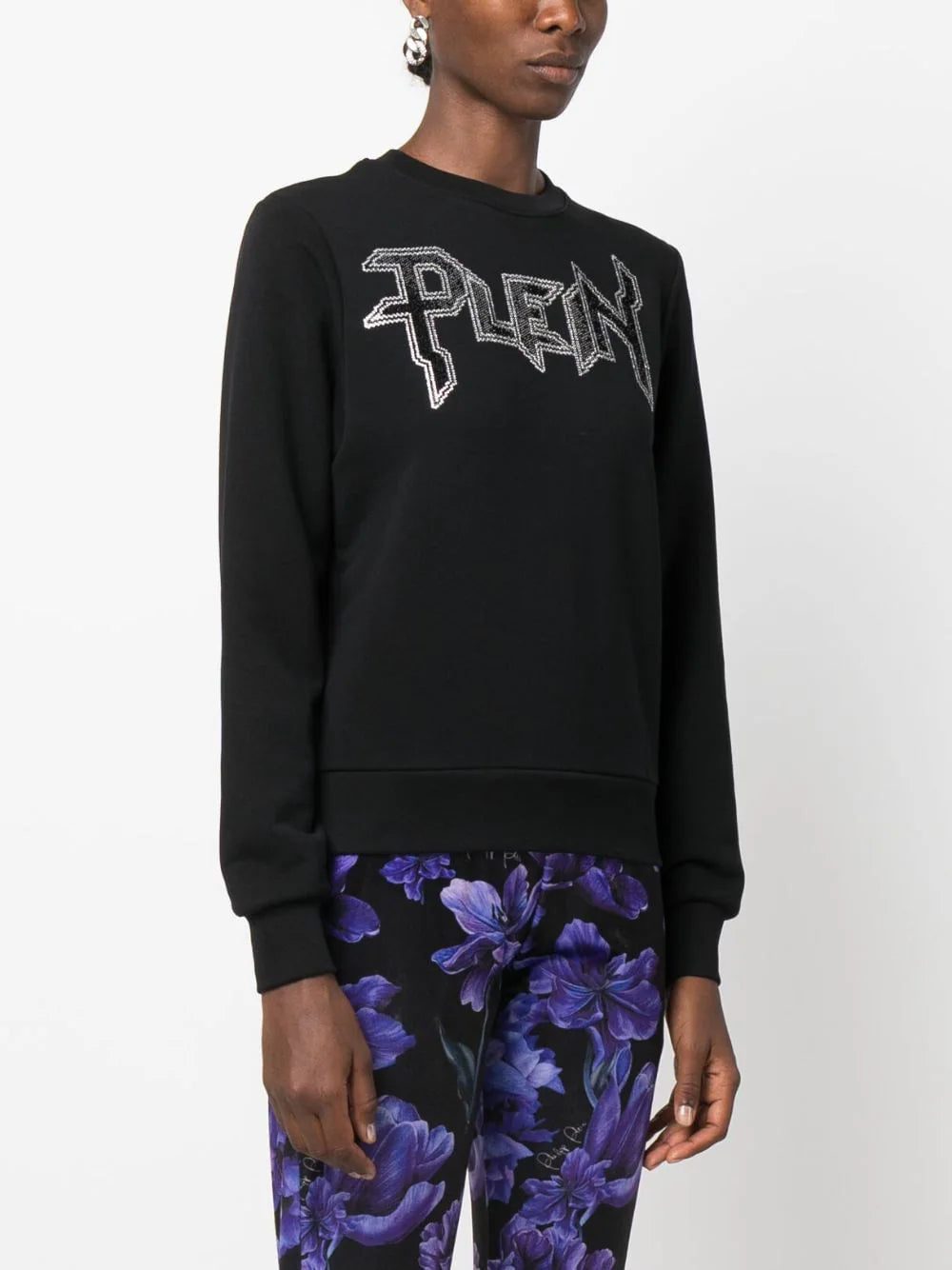 Philipp Plein LS Crystal logo-appliqué T-shirt - Image 3