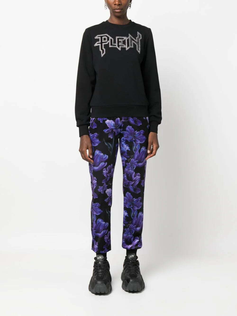 Philipp Plein LS Crystal logo-appliqué T-shirt - Image 2