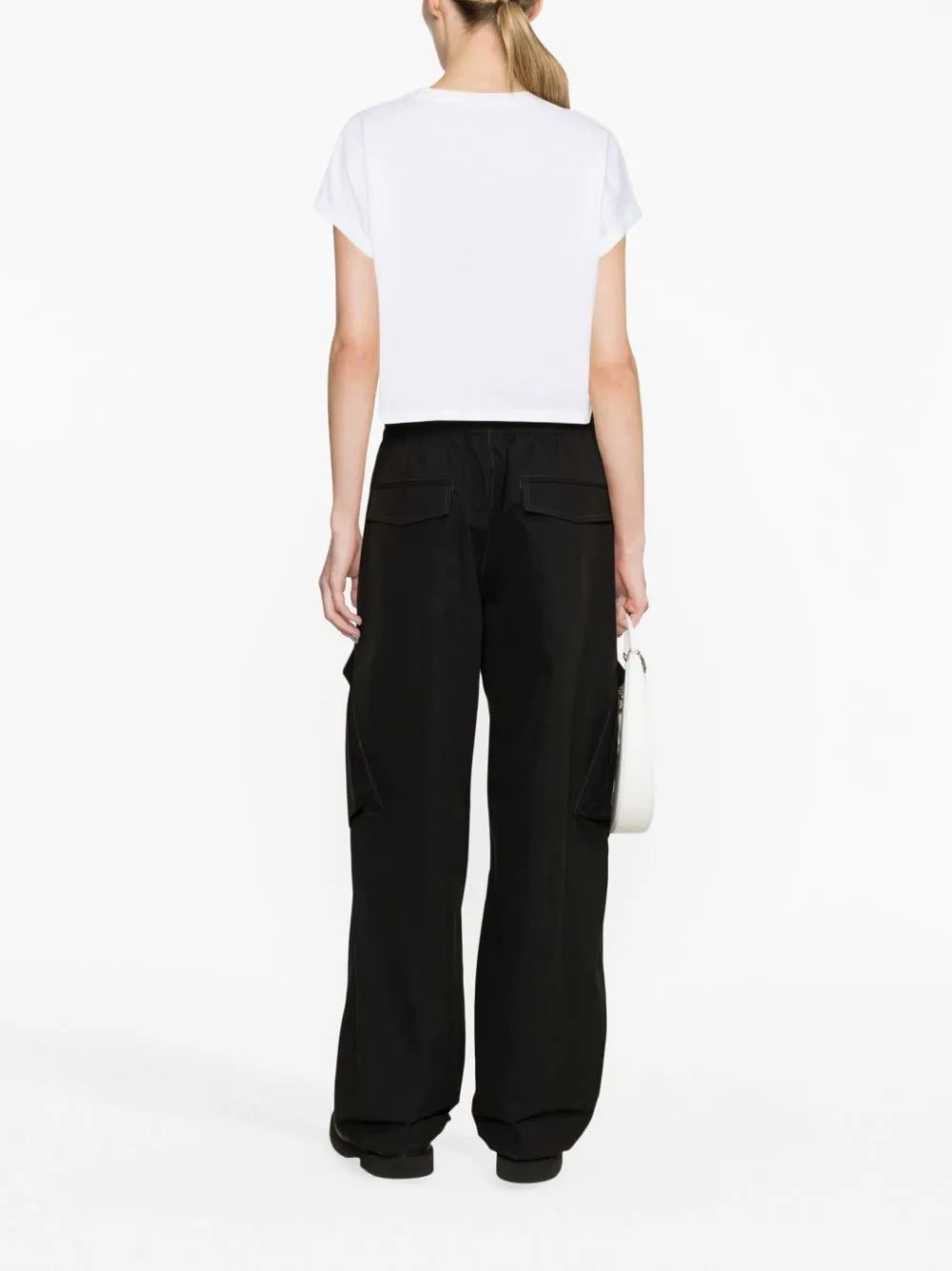 Balmain flocked-logo cropped T-shirt - Image 3