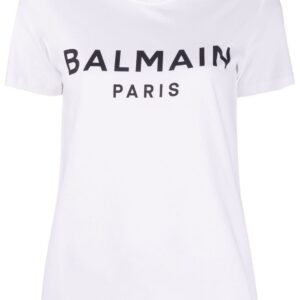 Balmain button-embellished logo-print T-shirt