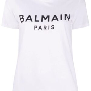 Balmain  button-embellished logo-print T-shirt