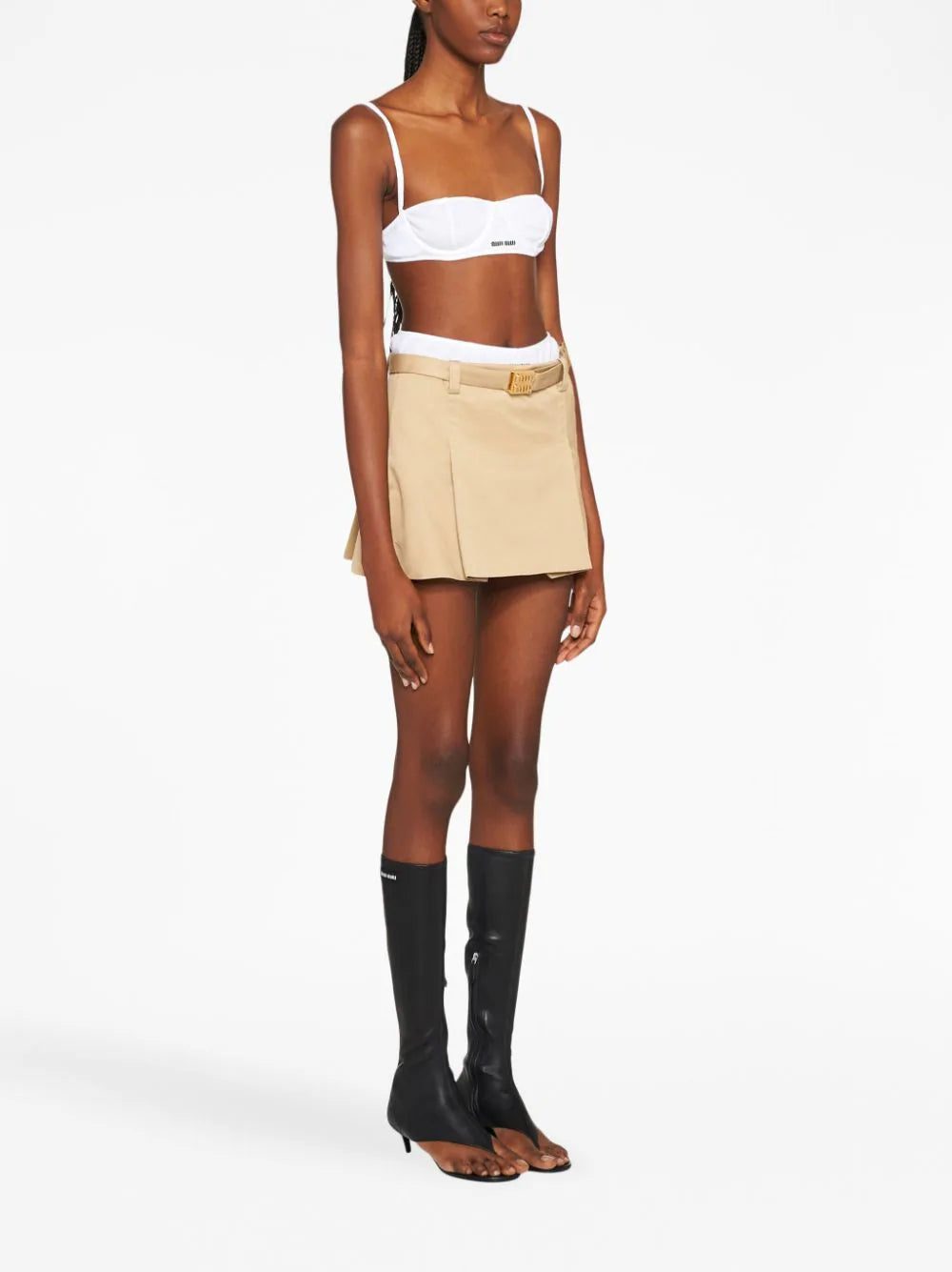 Miu Miu belted chino miniskirt - Image 3