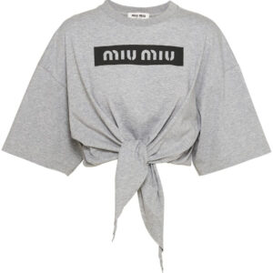 Miu Miu logo-print cropped cotton T-shirt