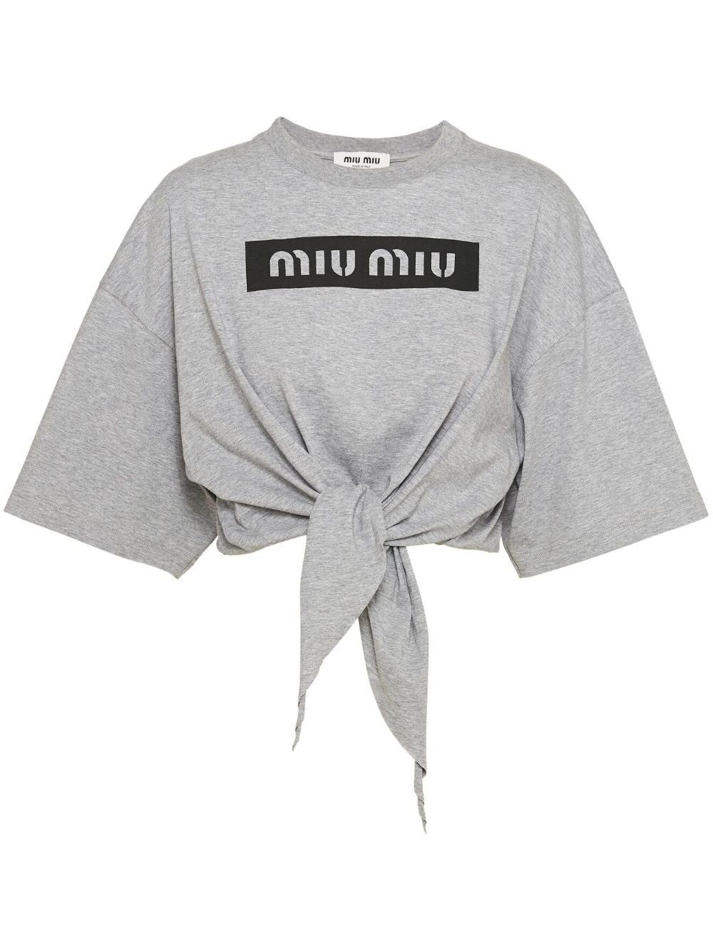 Miu Miu logo-print cropped cotton T-shirt