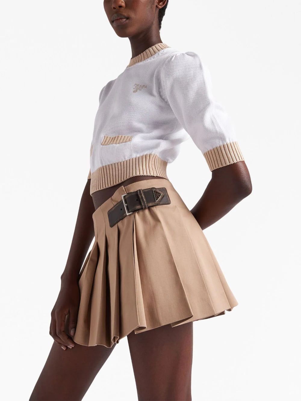 Prada pleated gabardine miniskirt - Image 4