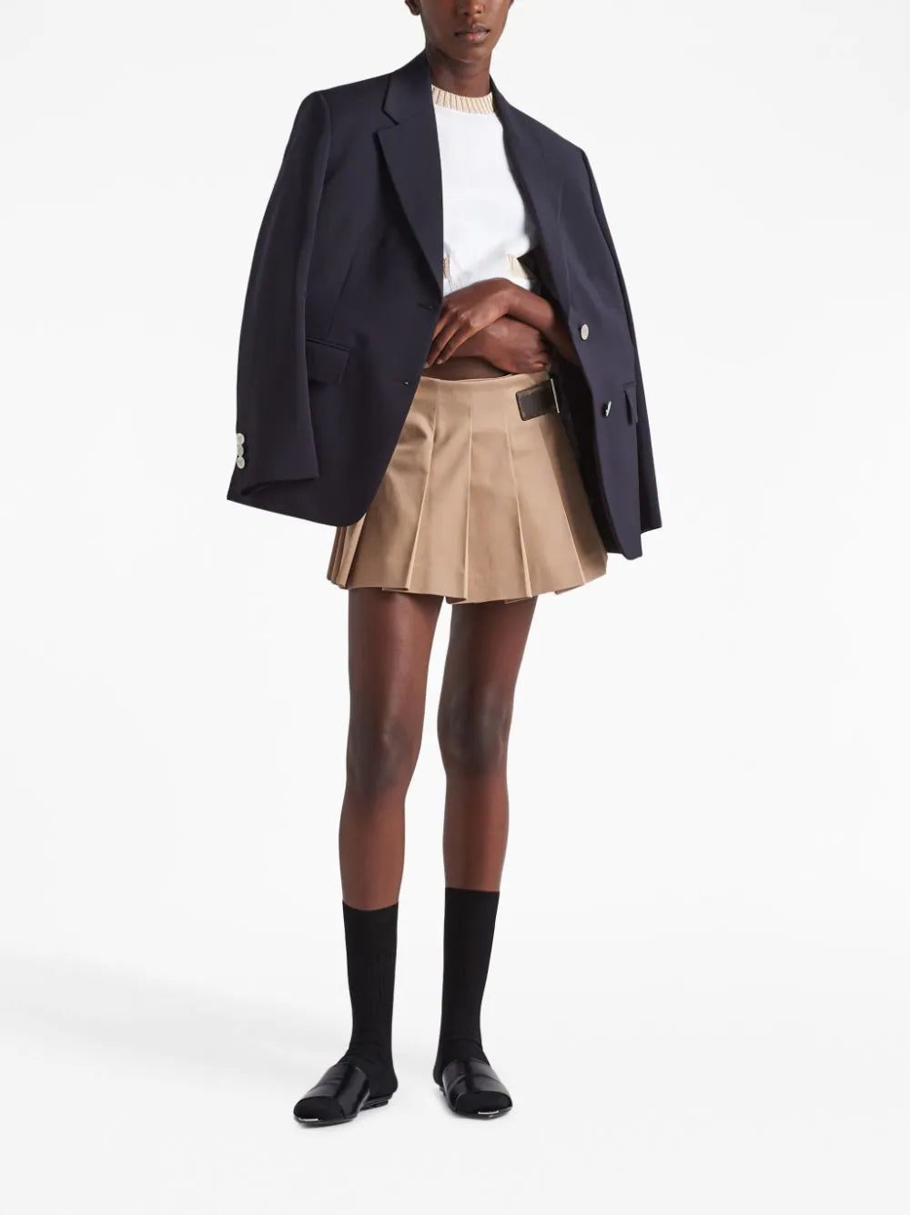 Prada pleated gabardine miniskirt - Image 2