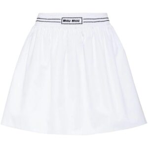 Miu Miu logo-embroidered poplin miniskirt