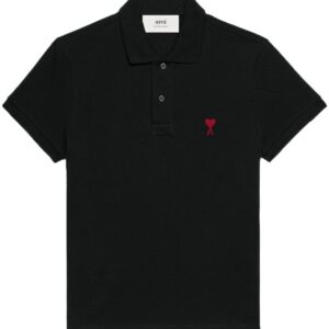 AMI Paris  logo-embroidered organic-cotton polo shirt