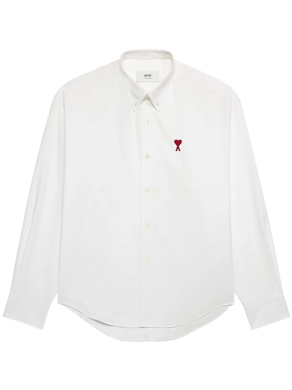 AMI Paris logo-embroidered poplin shirt