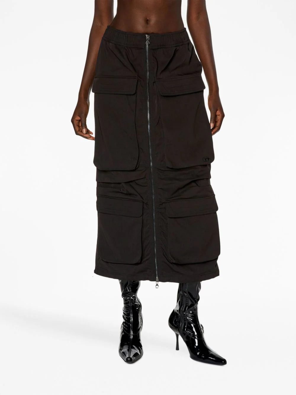 Diesel O-Mirt cargo-pocket elasticated midi skirt - Image 3
