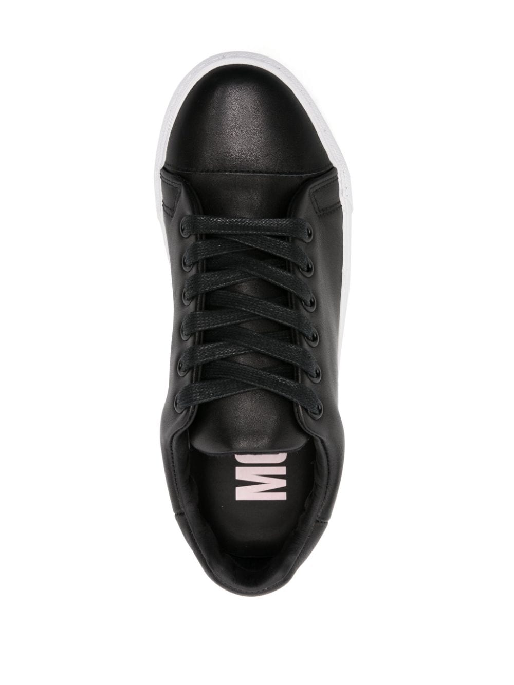 Moschino logo-embossed leather sneakers - Image 4