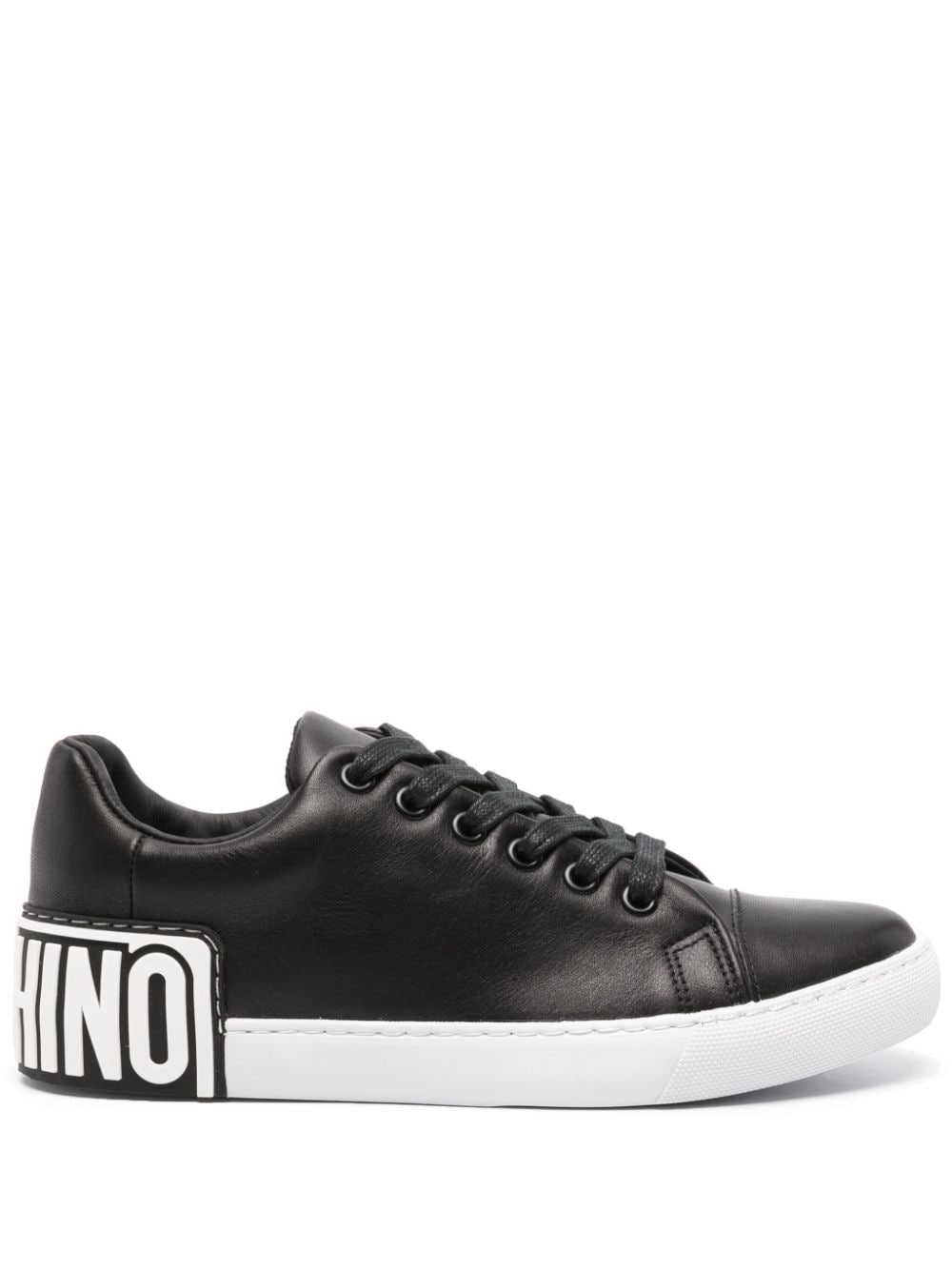 Moschino logo-embossed leather sneakers