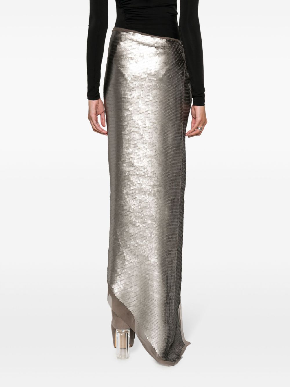 Rick Owens sequinned side-slit skirt