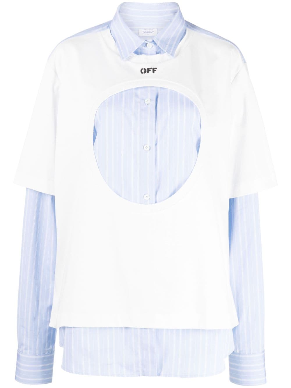 Off-White Meteor layered cotton shirt