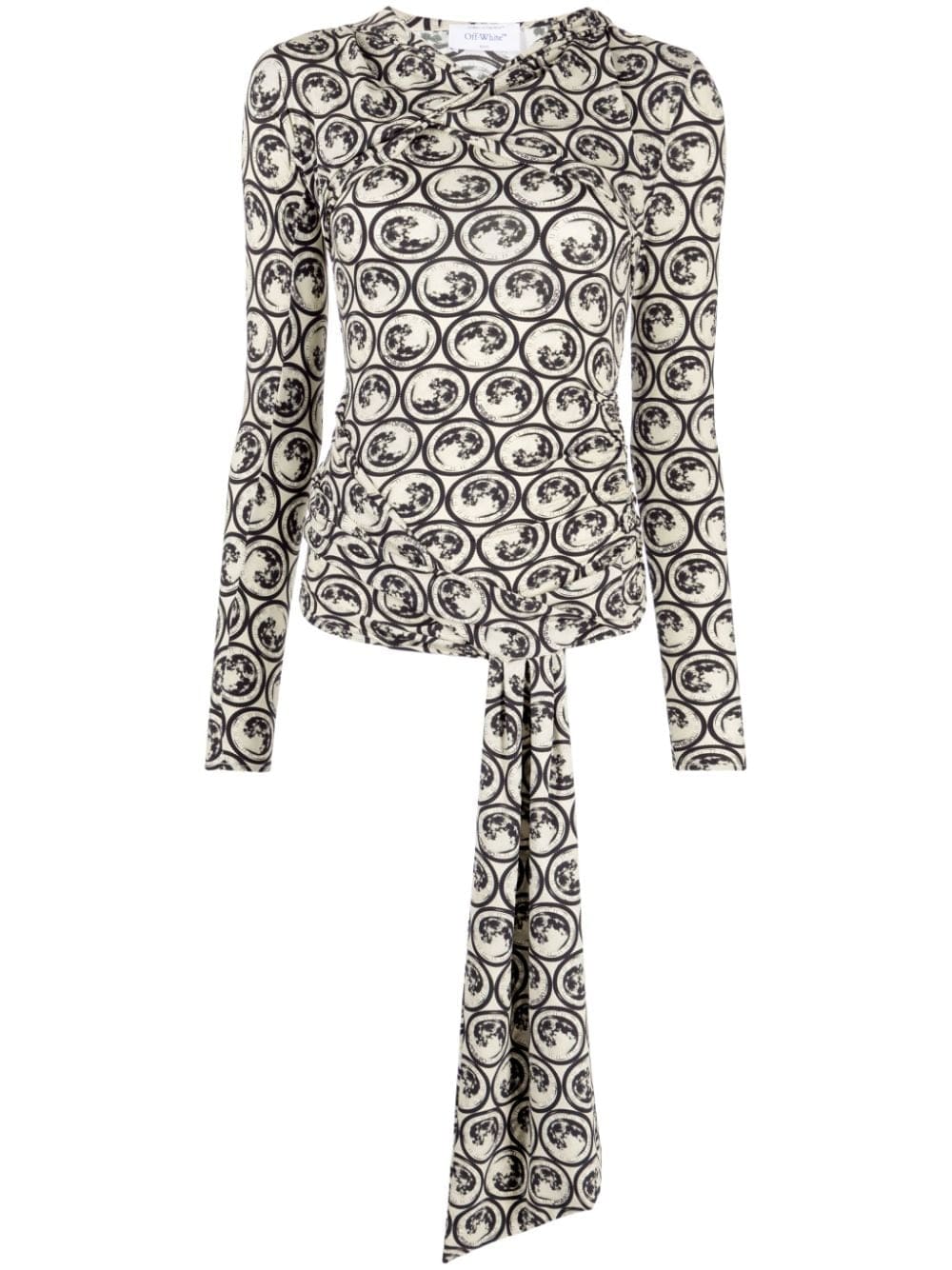Off-White motif-print long-sleeve top