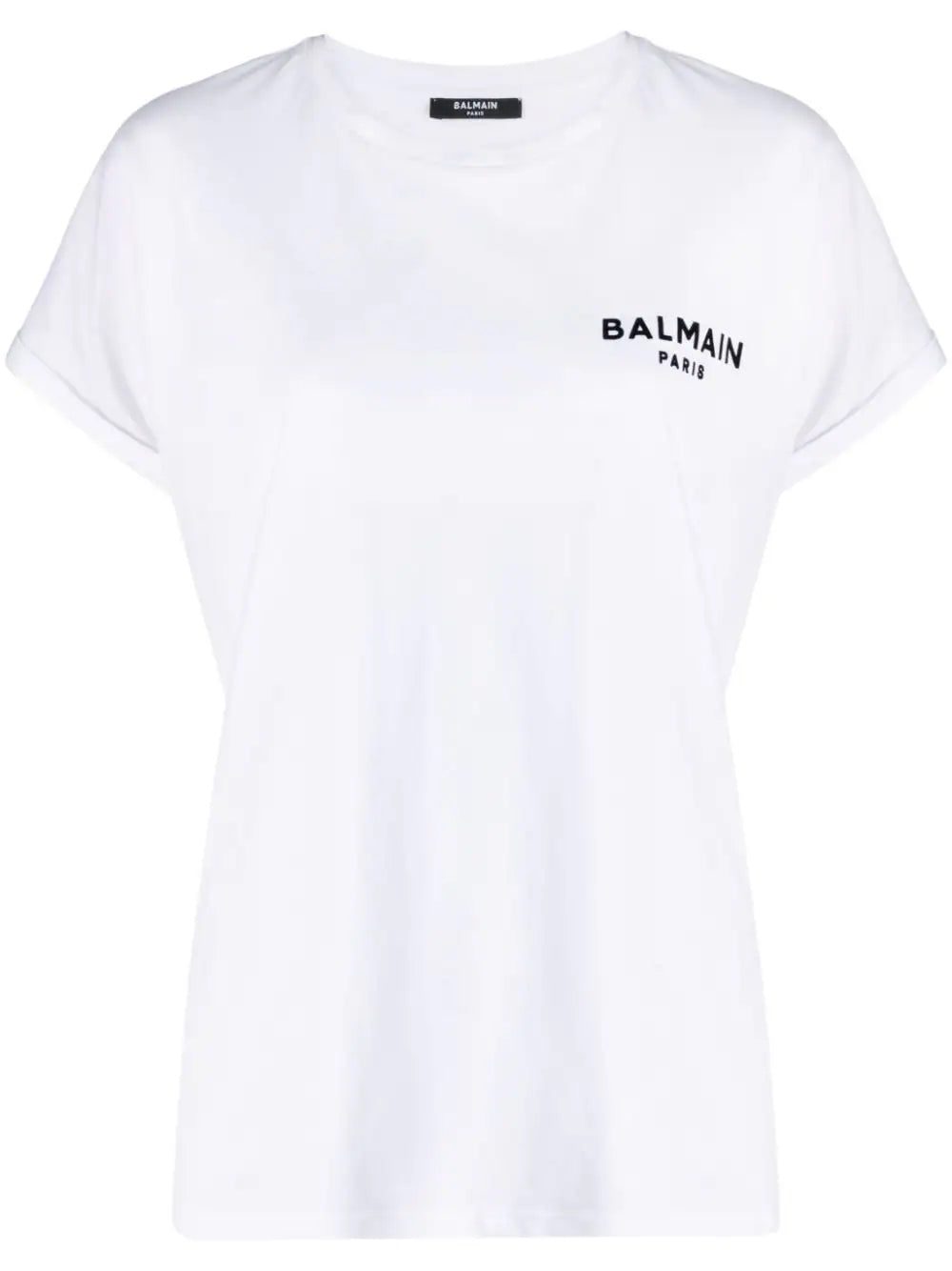 Balmain flocked logo cotton T-shirt