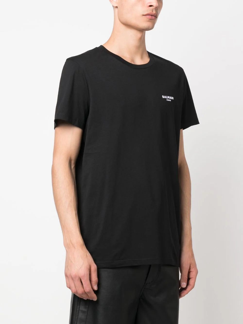 Balmain flocked-logo cotton T-shirt - Image 3
