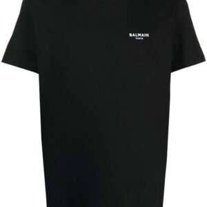 Balmain flocked-logo cotton T-shirt