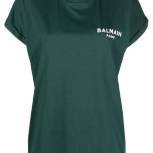 Balmain  flocked-logo cotton T-shirt