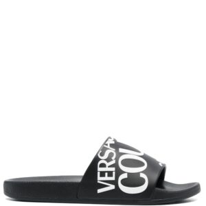 Versace Jeans Couture logo-print moulded-footbed slides