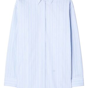Off-White zip-detail pinstriped poplin shirt