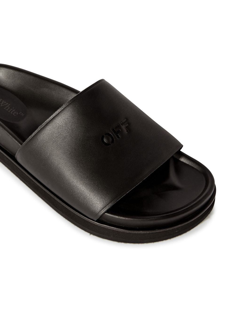 Off-White logo-debossed leather slides - Image 5