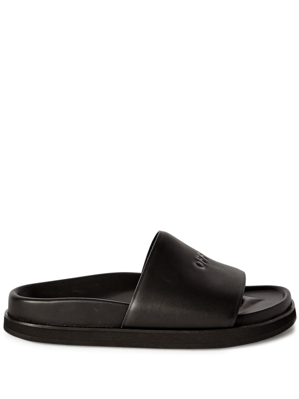 Off-White logo-debossed leather slides
