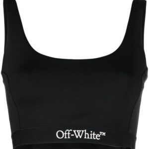 Off-White logo-print crop top