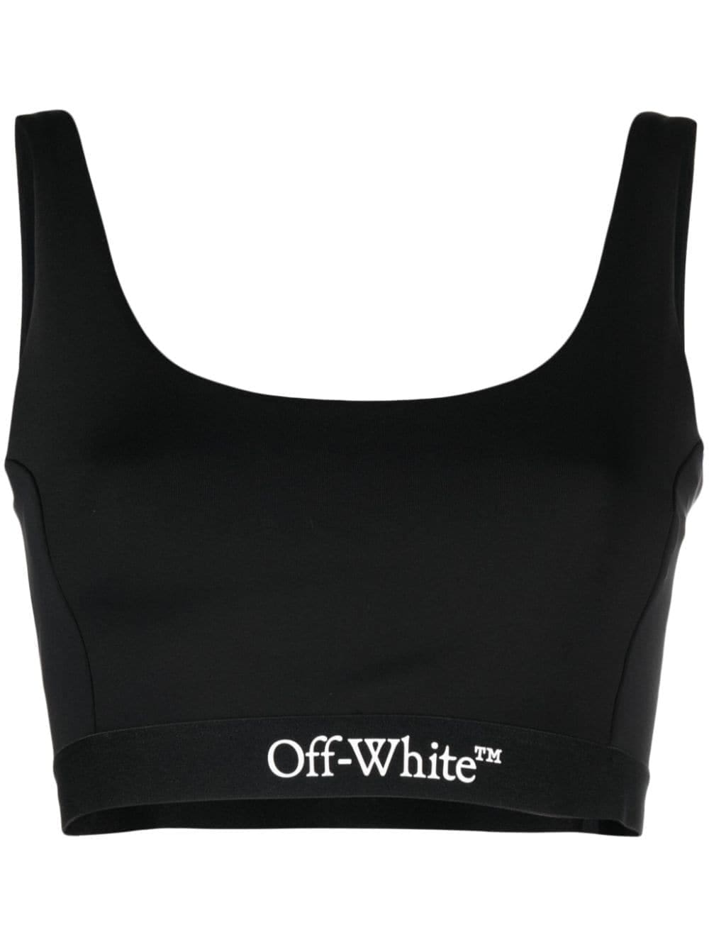 Off-White logo-print crop top