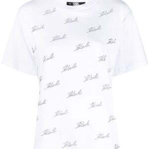 Karl Lagerfeld Rhinestone Karl organic cotton T-shirt