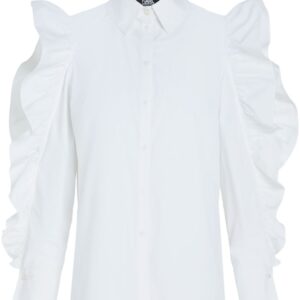 Karl Lagerfeld ruffled cotton shirt