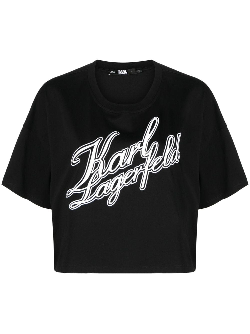 Karl Lagerfeld logo-print organic-cotton cropped T-shirt