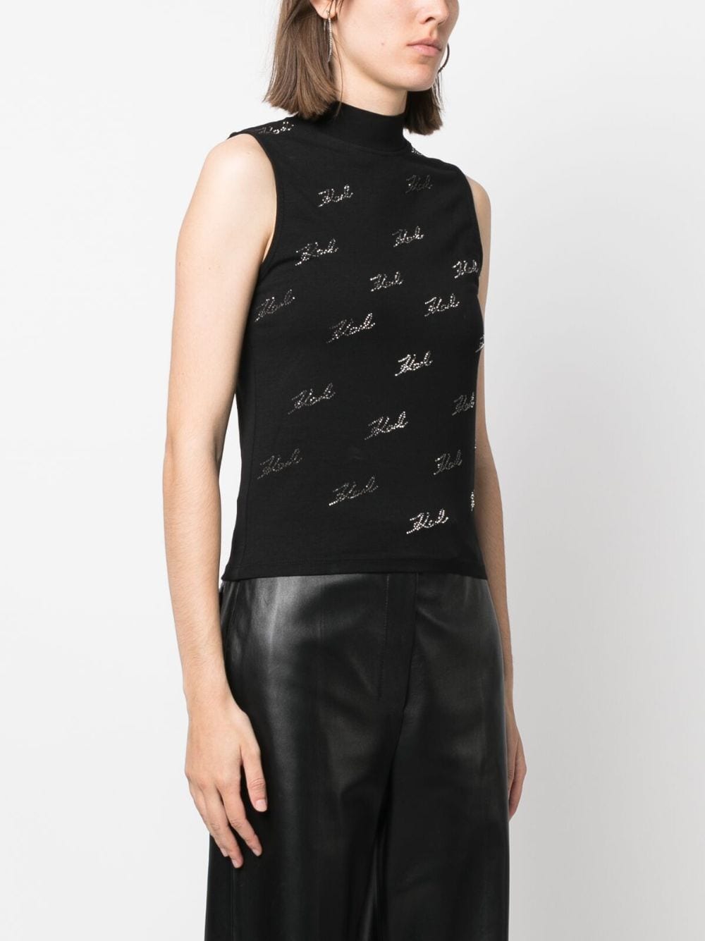 Karl Lagerfeld rhinestone-embellished sleeveless blouse - Image 3