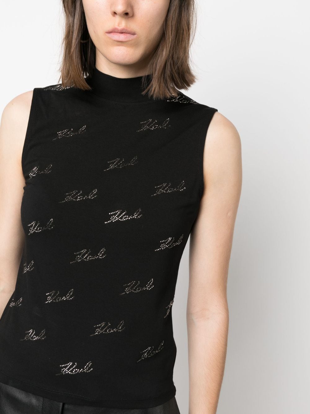 Karl Lagerfeld rhinestone-embellished sleeveless blouse - Image 5