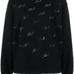 Karl Lagerfeld logo-embellished cotton-blend sweatshirt