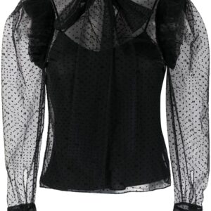 Karl Lagerfeld mesh ruffle blouse