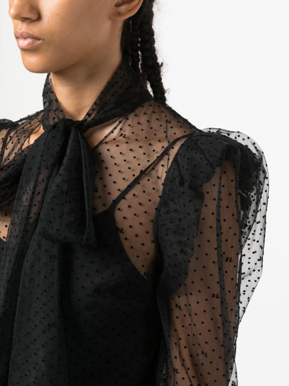 Karl Lagerfeld mesh ruffle blouse - Image 5