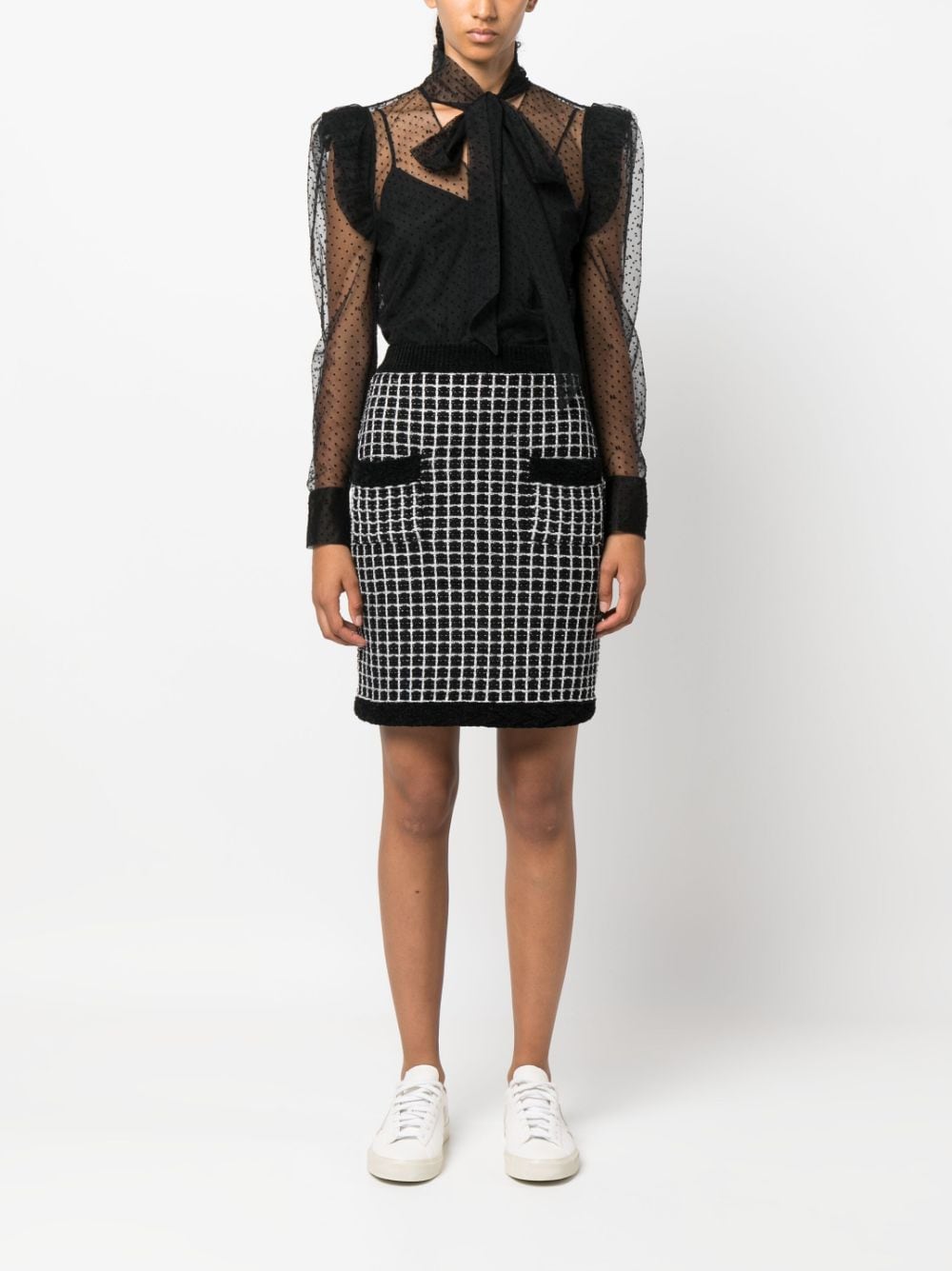 Karl Lagerfeld mesh ruffle blouse - Image 2