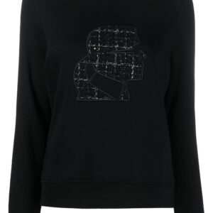 Karl Lagerfeld Bouclé Karl Profile crew-neck sweatshirt