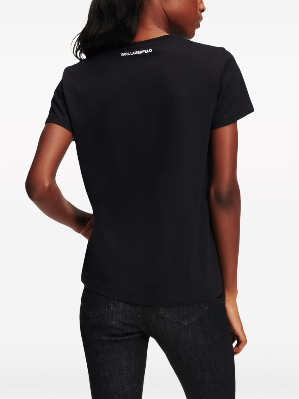 Karl Lagerfeld bouclé-detail crew-neck T-shirt - Image 5